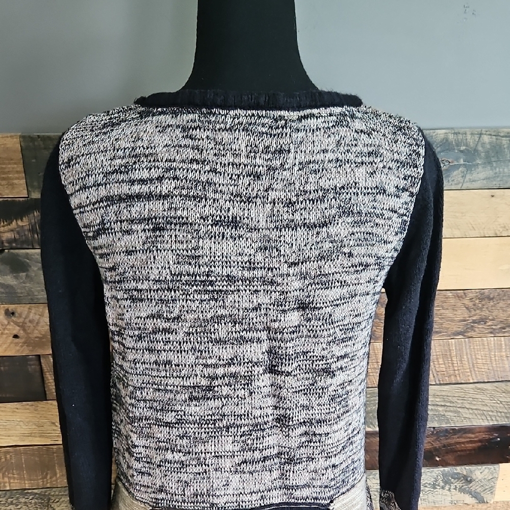 Style & Co. Women's Patchwork Sweater - Black, Gray, Cream - Picture 7 of 9